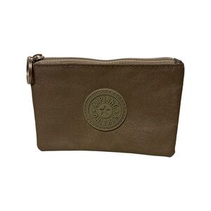 Kipling Zippered ID Case in Metallic Grey NO MONKEY KEYCHAIN